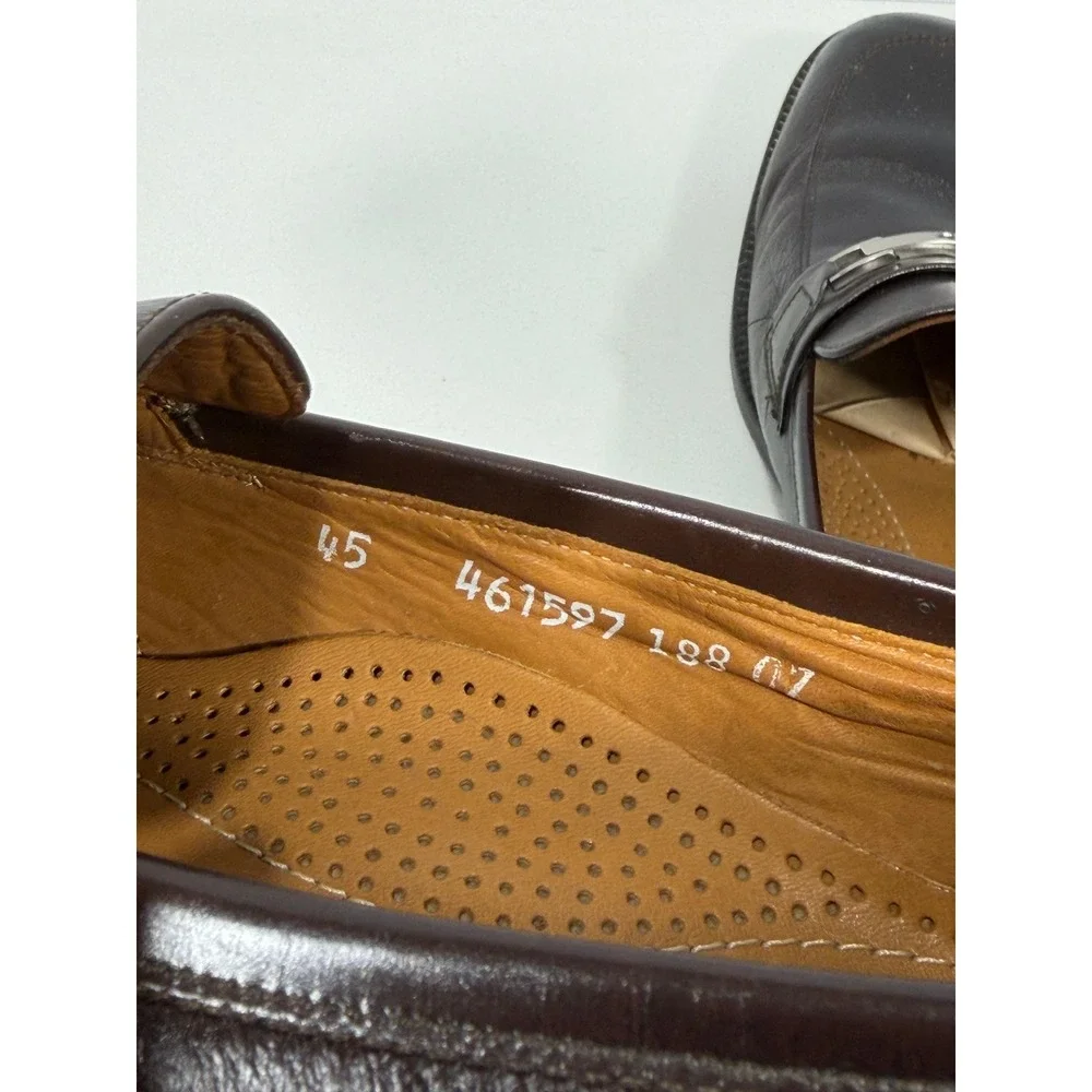 Florsheim Mens Dark Brown imperial Leather Bit Loafer Silver Hardware Dress Shoe